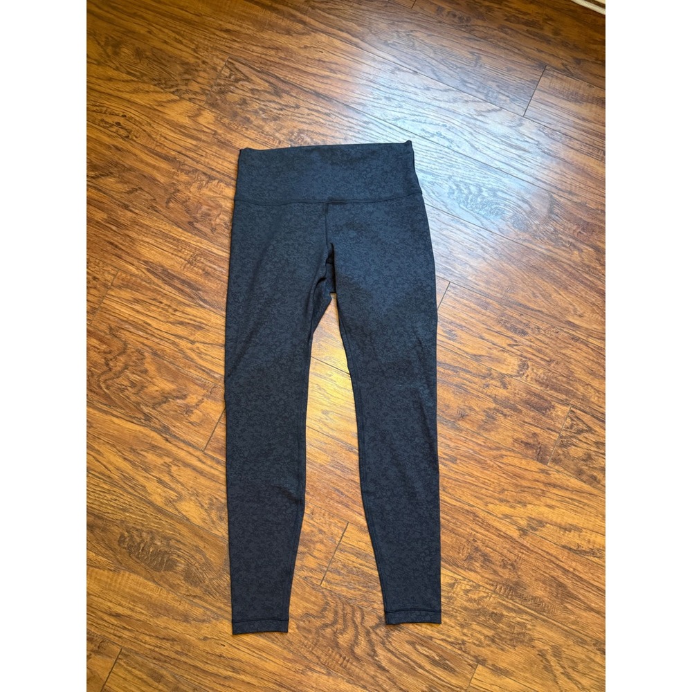 Lululemon Wunder Under High-Rise Tight 28 Dark Grey Patterned Leggings Size 10 - Picture 2 of 5